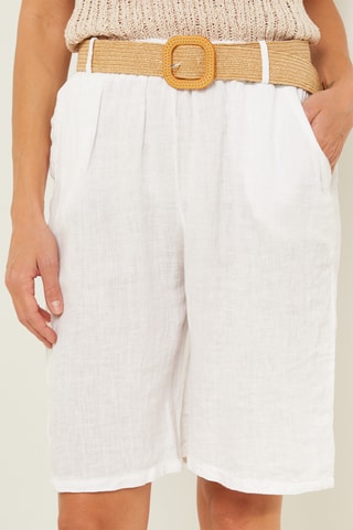 Bermudas de lino - Blanco
