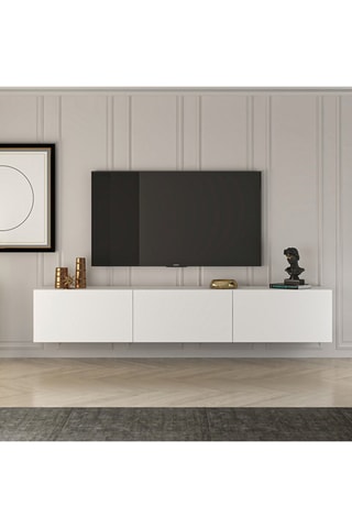 Meuble TV mural 3 abattants - 150 x 30 x 32 cm