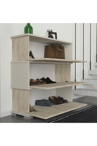 Meuble à chaussures 3 abattants Napolyon - 90 x 93 x 30 cm