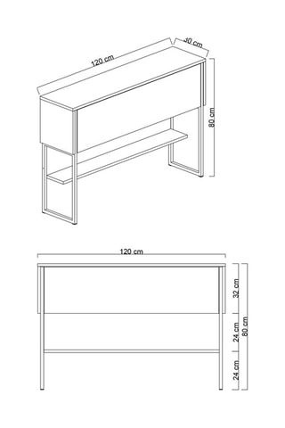 Console 1 abattant Luxe - 120 x 80 x 30 cm
