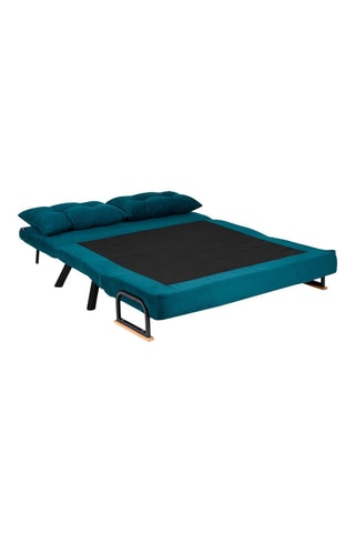 Canapé convertible Sando Como - Bleu canard - 2 places - Revêtement en polyester