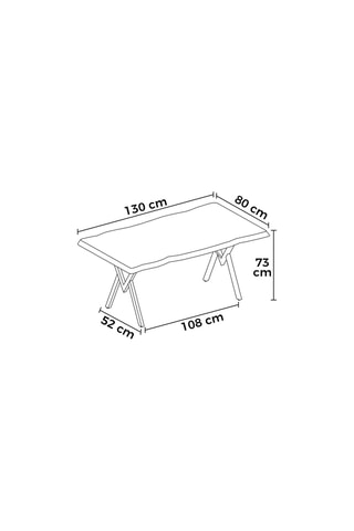 Table à manger - 130 x 80 x 74 cm