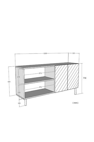 Console 4 portes - 120 x 32 x 75 cm