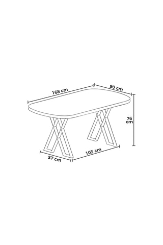 Table à manger - 168 x 76 x 90 cm