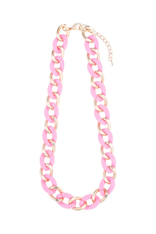 Ketting - Goudkleurig en Fuchsia