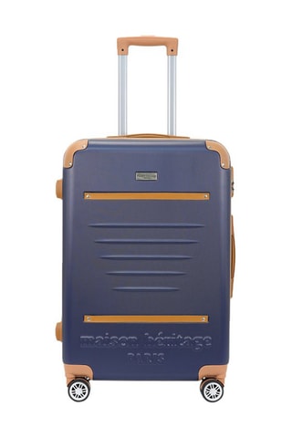 Handbagagetrolley en Grote Trolley Trocadero (S/L) - 55/75 cm  - Blauw, bruin en zilverkleurig