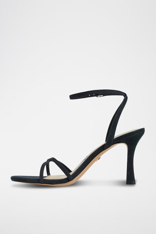Sandali con tacco in pelle scamosciata Marbella - Nero