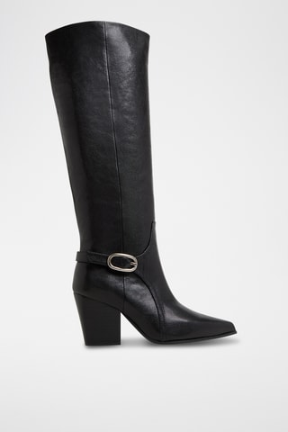 Stivaletti in pelle Saddle - Nero