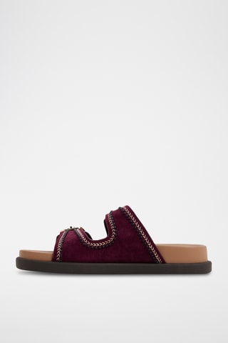Ciabatte in pelle scamosciata di montone Bohochic - Bordeaux