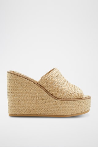 Ciabatte con zeppa Midsommar - Beige