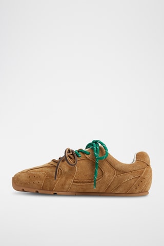 Sneakers in pelle scamosciata di vitello Adrelia - Beige
