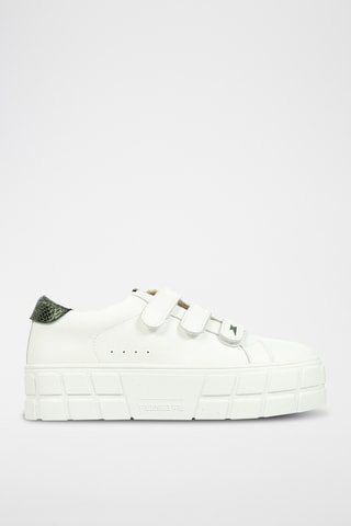 Sapatilhas com plataforma Angela - Branco e verde - Vanessa Wu