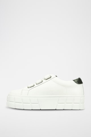 Sapatilhas com plataforma Angela - Branco e verde - Vanessa Wu