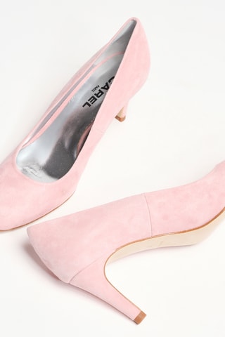 Sapatos de salto em nobuck - Rosa - Camel