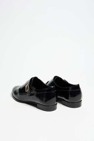Derbies com fivelas em couro envernizado - Preto - Cosmoparis