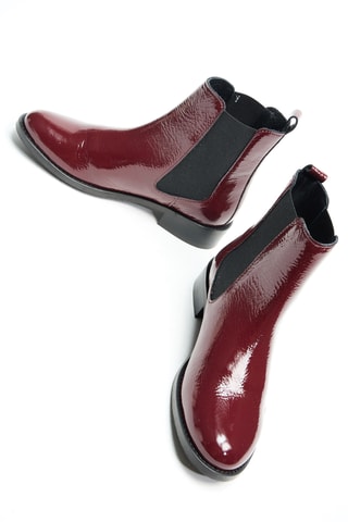 Botins Chelsea em couro - Vermelho - Cosmoparis