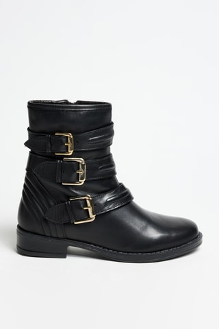 Botins forrados em couro - Preto - Cosmoparis