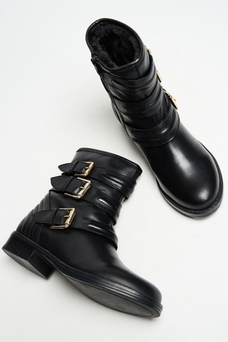 Botins forrados em couro - Preto - Cosmoparis