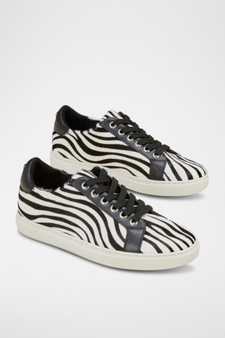 Leren Sneakers Hivea - Zwart en Wit - Cosmoparis