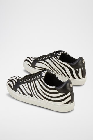 Leren Sneakers Hivea - Zwart en Wit - Cosmoparis