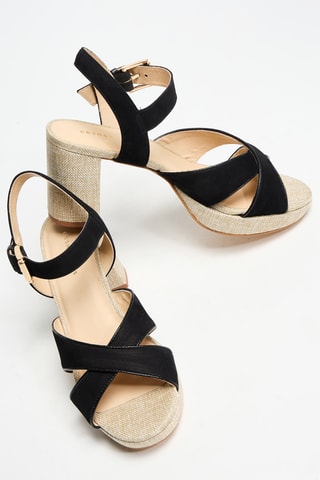 Sandálias de salto em couro - Preto - Cosmoparis