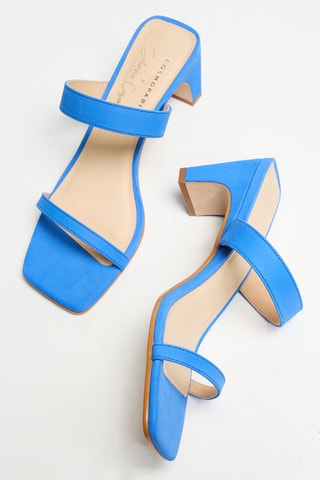 Mules de salto em couro - Azul-celeste - Cosmoparis