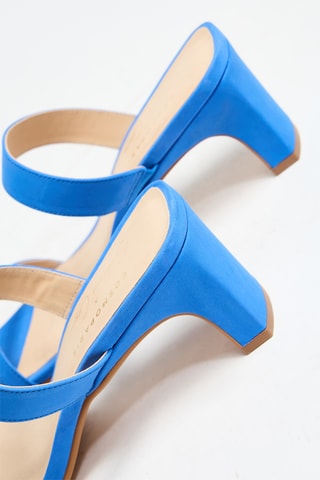 Mules de salto em couro - Azul-celeste - Cosmoparis