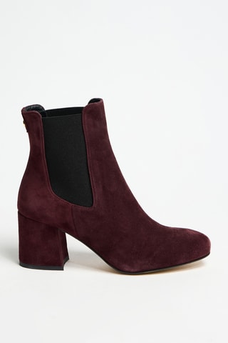 Botins Chelsea em nobuck - Bordô - Cosmoparis