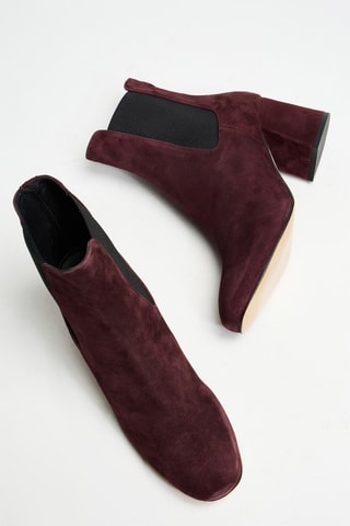Botins Chelsea em nobuck - Bordô - Cosmoparis