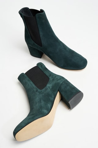 Botins Chelsea em nobuck - Verde-escuro - Cosmoparis