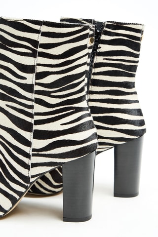 Botins em couro - Preto e branco - Cosmoparis