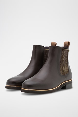 Botins Chelsea em couro - Castanho - Tropeziennes