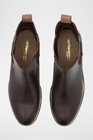 Botins Chelsea em couro - Castanho - Tropeziennes