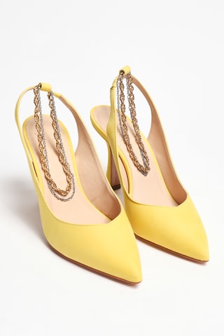 Sapatos de salto em nobuck - Amarelo - Cosmoparis