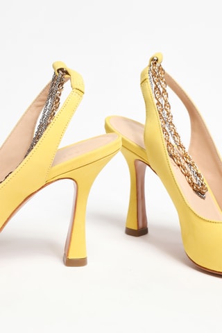 Sapatos de salto em nobuck - Amarelo - Cosmoparis