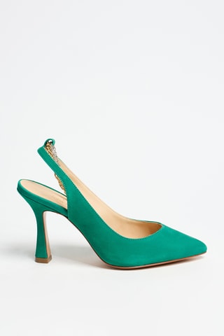 Sapatos de salto em nobuck - Verde - Cosmoparis