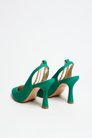Sapatos de salto em nobuck - Verde - Cosmoparis