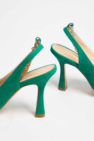 Sapatos de salto em nobuck - Verde - Cosmoparis