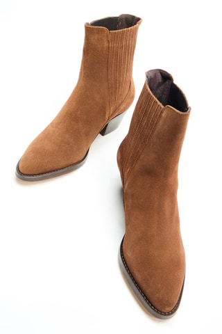 Botins Chelsea em nobuck - Castanho - Cosmoparis