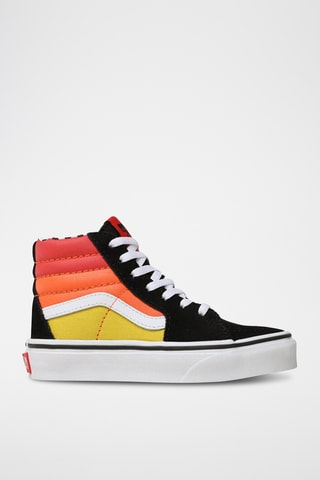Sapatilhas subidas em couro Sk8-Hi - Preto e laranja - Vans