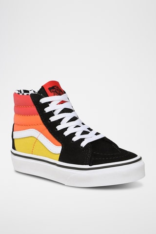 Sapatilhas subidas em couro Sk8-Hi - Preto e laranja - Vans