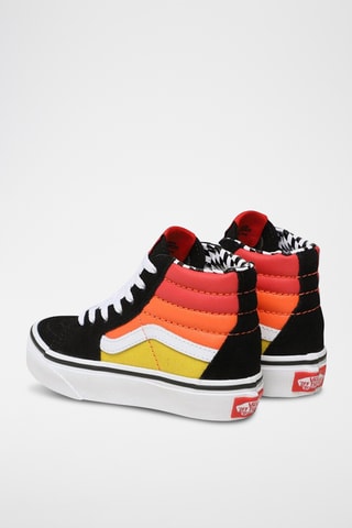 Sapatilhas subidas em couro Sk8-Hi - Preto e laranja - Vans