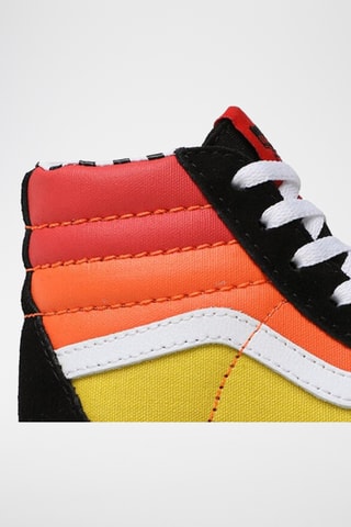 Sapatilhas subidas em couro Sk8-Hi - Preto e laranja - Vans