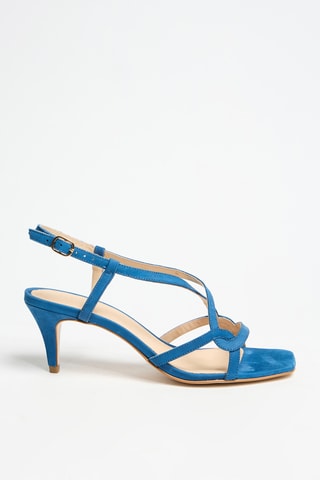 Sandálias de salto em nobuck - Azul-celeste - Cosmoparis
