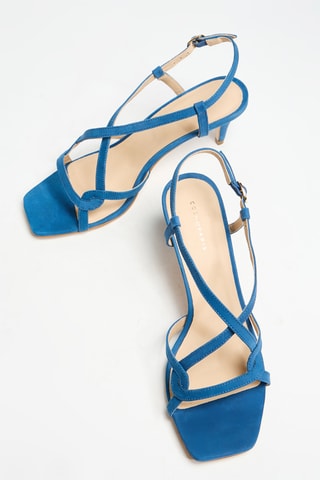 Sandálias de salto em nobuck - Azul-celeste - Cosmoparis