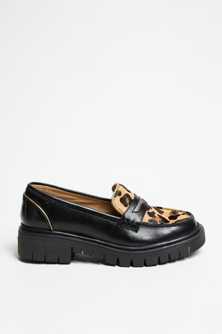 Mocassins com plataforma em couro - Preto - Tropeziennes