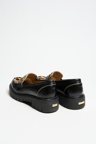 Mocassins com plataforma em couro - Preto - Tropeziennes