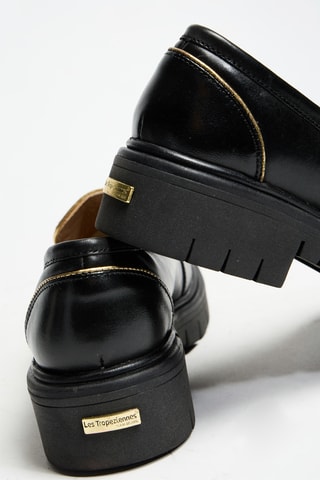 Mocassins com plataforma em couro - Preto - Tropeziennes