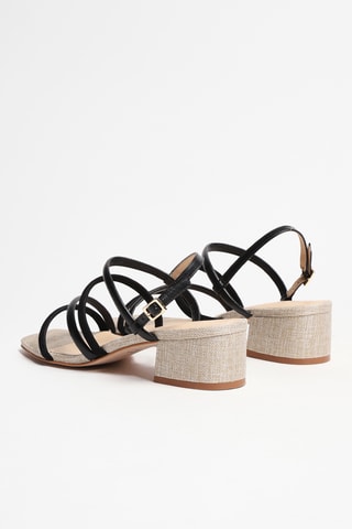 Sandálias de salto em couro - Preto - Cosmoparis