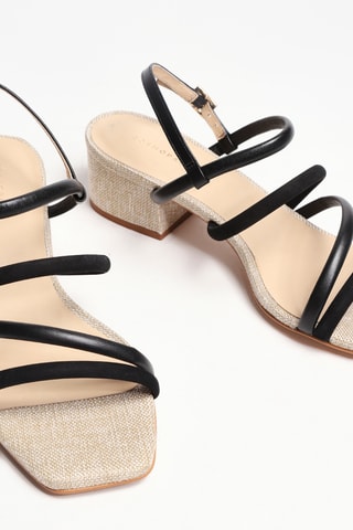 Sandálias de salto em couro - Preto - Cosmoparis